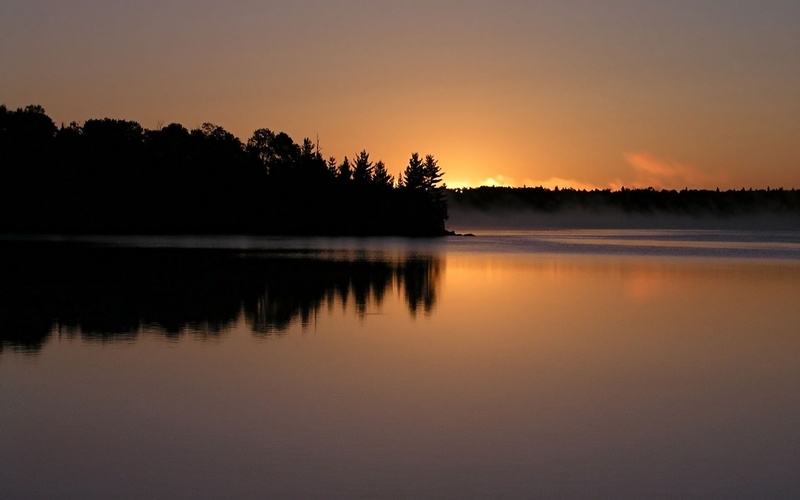 scenics - nature, plant, forest, idyllic, reflection lake, sky, no people, sunset, orange color, landscape, waterfront, tranquility, outdoors, tranquil scene