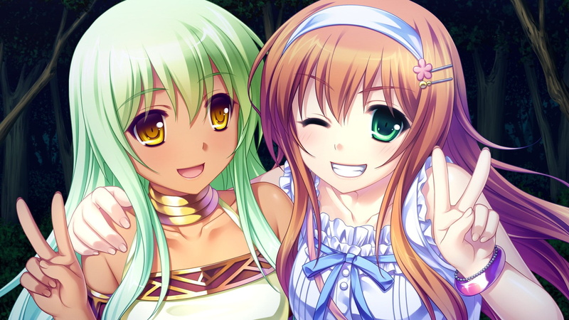 representation, headshot, Long Hair, Brown Hair, human representation, Ribbon, leisure activity, Anime, people, front view, multi colored, Green Eyes, Green Hair