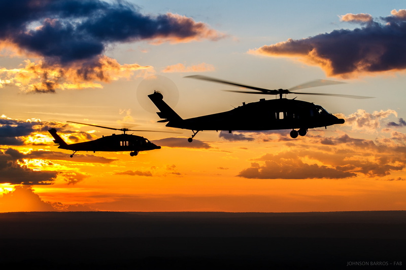 1080P, sunset, the sky, orange sky, silhouette, clouds, Air force of Brazil, The air force of Brazil, FAB, Black hawk