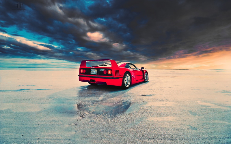 sky, sunset, beauty in nature, transportation, red, off-road vehicle, red cars, travel, coupe, road trip, no people, road, gray, sports utility vehicle