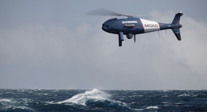 Company Schiebel, sea, UAV, drone, 2K, wave, helicopter design, MOAS, sky, Shiebel, unmanned aerial vehicle, Schiebel Camcopter S-100, helices, Austrian unmanned aerial vehicle