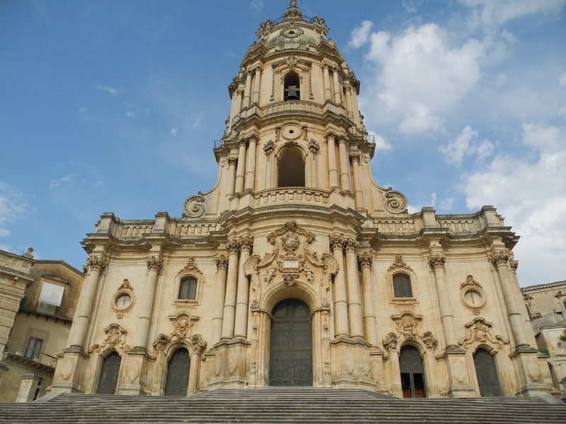 Church, built structure, Modica, low angle view, history, building, day, facade, spire, Italy, the past, travel destinations, nature, 2K, cloud - sky