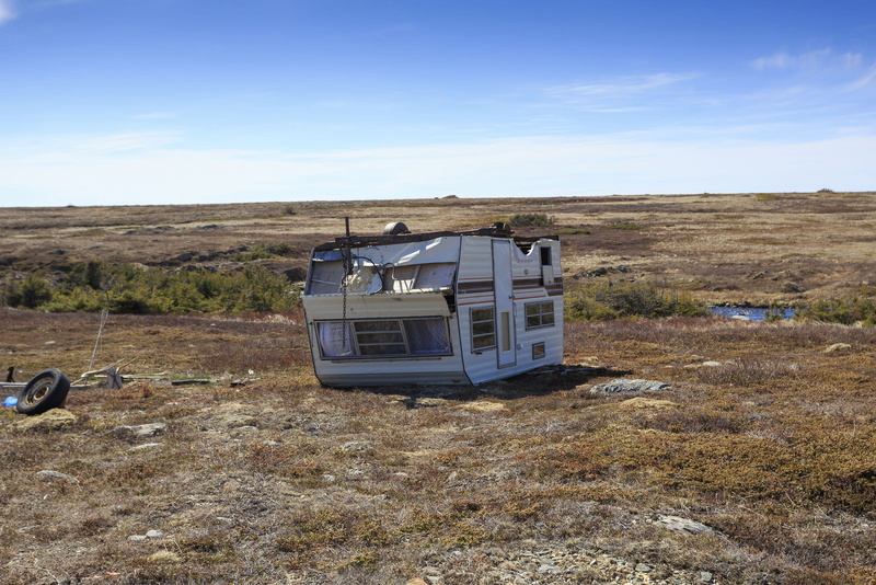 caravan, windows, rough, tranquility, alone, windy, vehicle, wind, sky, tranquil scene, 2K, scenics - nature, vacation, abandoned, mode of transportation