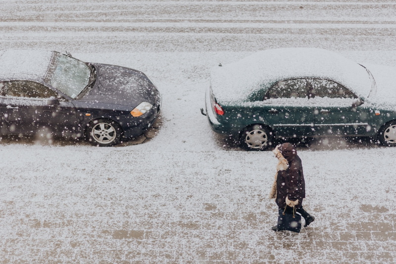 snowy, rain, transportation, land vehicle, one person, town, extreme weather, blizzard, 5K, snowing, car, street, day, motor vehicle, snow, winter, real people