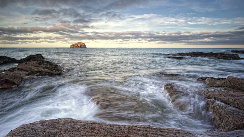 scotland, outdoors, sunrise - Dawn, dawn, waters Edge, scenics, sunset, tranquil Scene, atlantic Ocean, summer, beach, north berwick, tide, solid, horizon