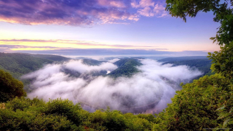 sunset, sky, beauty in nature, tranquility, outdoors, landscape, cloud - sky, water, rainforest, no people, scenics - nature, tranquil scene, environment