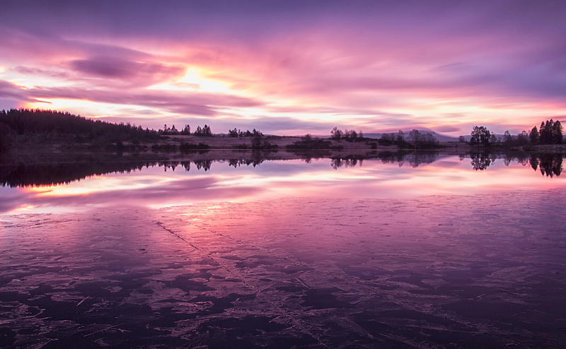 tranquil scene, Dawn, sunset, Europe, Scotland, astonishing, Impressive, purple, rusky, orange color, no people, trossachs, remarkable, Outstanding, Scenery