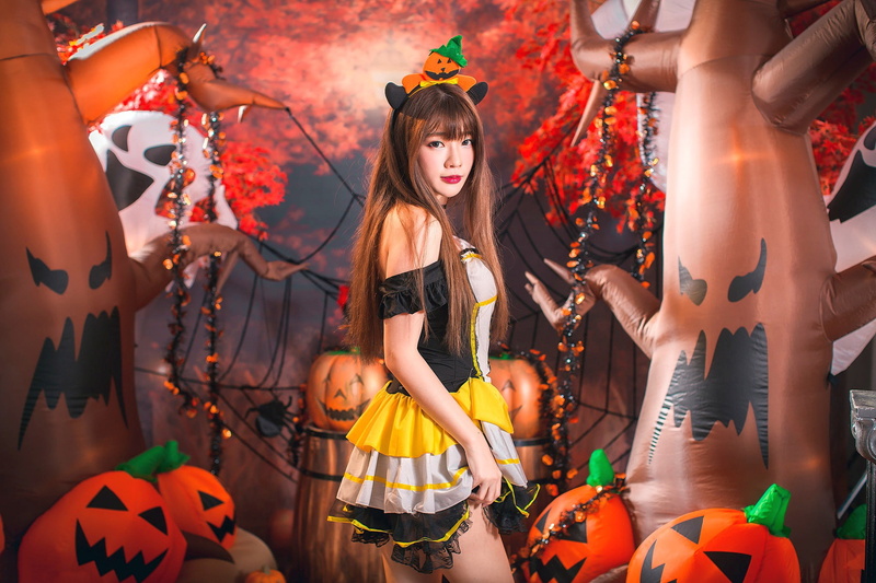 pumpkin, girl, 31 Oct, 1080P, Asian, Halloween