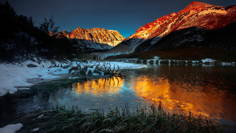 sky, water, north lake, landscape, 1080P, no people, sierra nevada, morning, evening, wilderness, pasadena, environment, california, outdoors, rock, tranquility