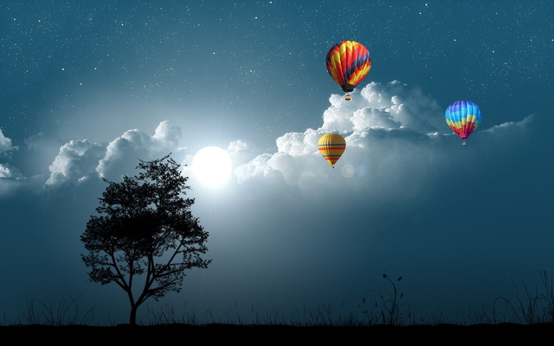 adventure, plant, multi colored, sky, cloud - sky, tree, ballooning festival, decor, air vehicle, floral, environment, scenics - nature, red, no people