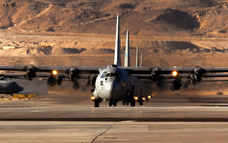 on the move, Jet Fighter, airplane, 2K, airport, travel, C 130, outdoors, plane, illuminated, connection, Lockheed C 130 Hercules, road, military, mode of transportation