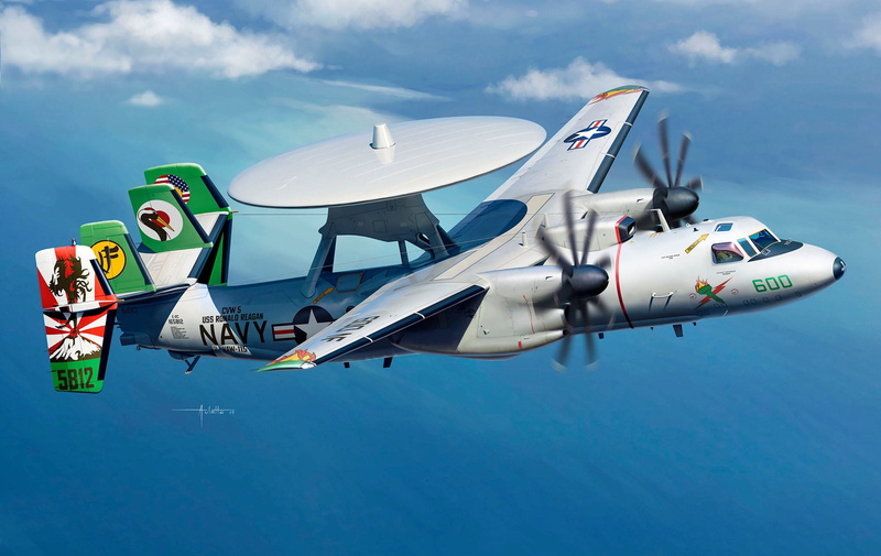 spy plane, 1080P, AWACS, Hawkeye, long-range radar detection, E-2C, US NAVY, us carrier-based aircraft, Grumman