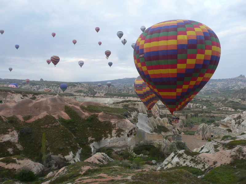 cave, turkey, landscape, formation, heat - Temperature, cappadocia, air Vehicle, hovering, day, ballooning, volcanic, 2K, outdoors, mode of transportation
