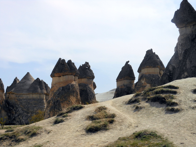 day, solid, scenics - nature, tranquil scene, fairy tower, rock formation, history, mountain, beauty in nature, fairy chimney, geology, tuff rock formation