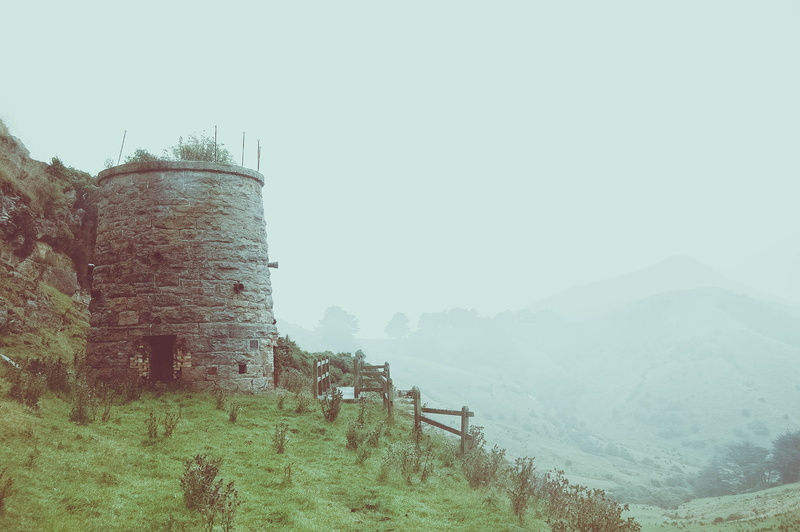 built structure, plant, ancient, forest, 1800, fort, mountain, cloud, kiln, cliff, new zealand, the past, history, day, castle, architecture, outdoors