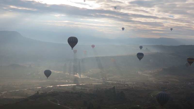 Turkey, transportation, adventure, beauty in nature, sky, mountain, landscape, travel destinations, Cappadocia, Hot Air Balloon, ballooning festival, cloud - sky