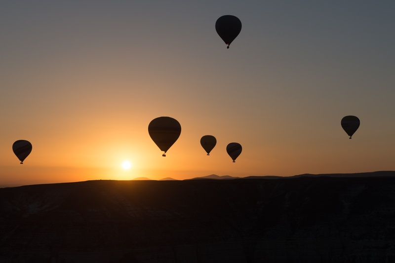 2K, kapadokia, adventure, silhouette, landscape, scenics - nature, freedom, ballooning festival, cappadocia, nature, balloon, aerostatic globe, golden