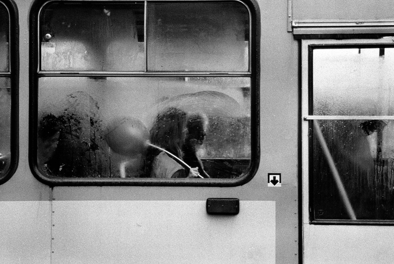 close-up, doors, glass - material, woman, door, indoors, trolleybus, transportation, travel, mode of transportation, public transportation, blackandwhite