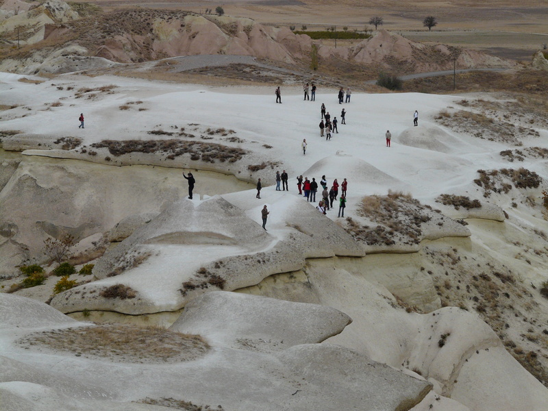 men, Plateau, women, land, outlook, nature, high angle view, people, tourists, travel, adult, group of people, vacations, day, Valley Of Love, tourism