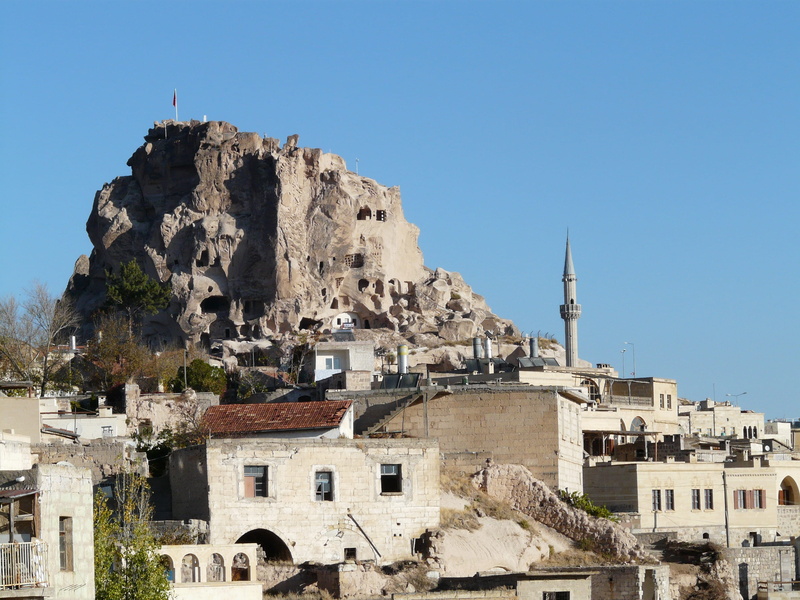 2K, architecture, day, sky, no people, nature, history, mountain, uchisar, Stone, residential district, sunlight, travel destinations, tuff stone dwellings