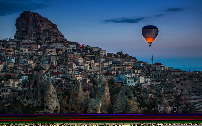 built structure, building exterior, home, Cappadocia, hot, building, solid, Turkey, travel destinations, lights, city, 1080P, red, no people, night, Uchisar