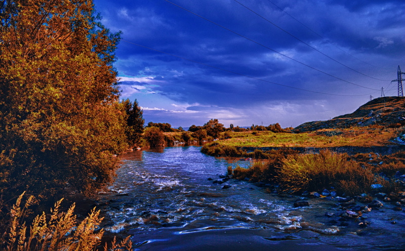 5K, growth, clouds, orange color, trees, Autumn, body, tree, tranquility, armenia, water, scenics - nature, beauty in nature, flowing water