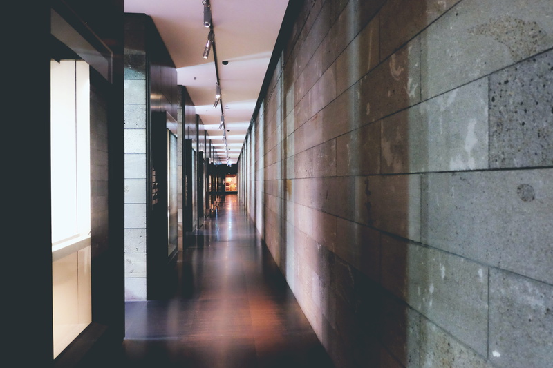 wall - building feature, wall, australia, diminishing perspective, reflection, shadow, corridor, building, sunlight, architecture, flooring, national gallery of victoria
