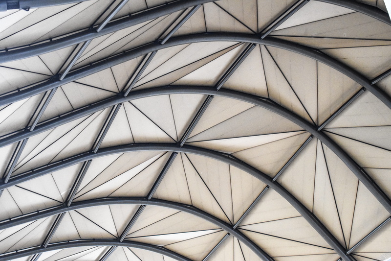 pattern, repetition, built structure, ceiling, low angle view, flinders street railway station, geometric shape, architectural feature, 5K, melbourne
