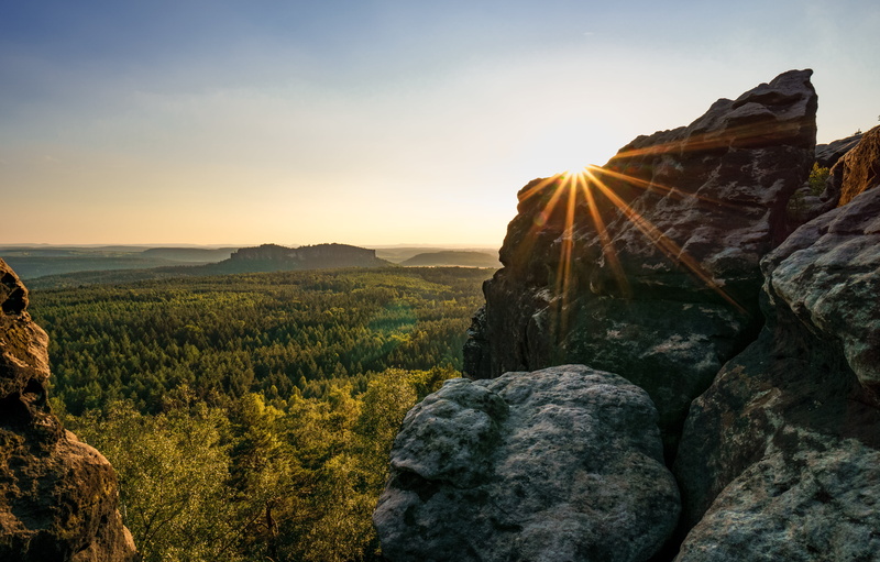 Gohrisch, nature, outdoors, Elbsandsteingebirge, e-mount, sky, gone, behind, berg, sunrise - Dawn, landscape, rock - Object, sony  a6000, mirrorless, pfaffenstein