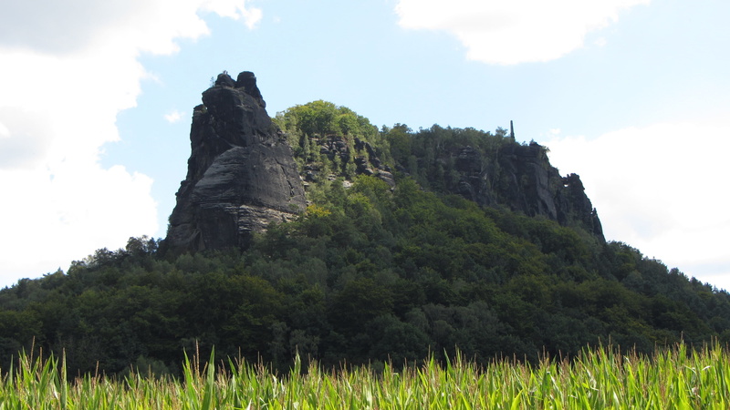 mountain, grass, Saxon Switzerland, tranquil scene, sky, day, beauty in nature, panoramic view to the lilienstein, Stone, sculpture, no people, Lily, cloud - sky