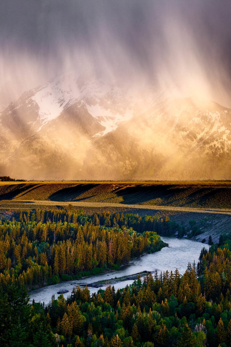 Day, water, autumn, department of the interior, grand teton national park, mountain, body of water, outdoors, body, yellow, rocky mountain, beauty In Nature