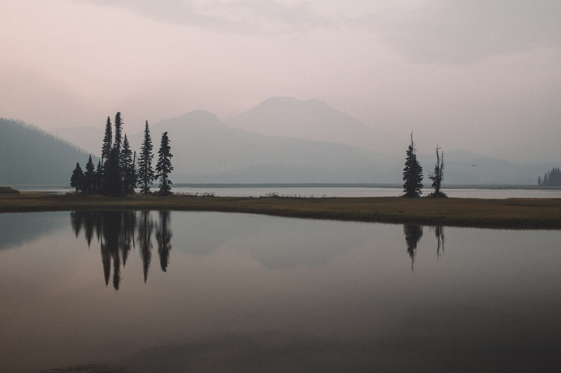 sky, trees, lake, pnw, mountain, plant, scenics - nature, sparks lake, beauty in nature, twilight, nature, forrest, travel destinations, water, 4K, united states
