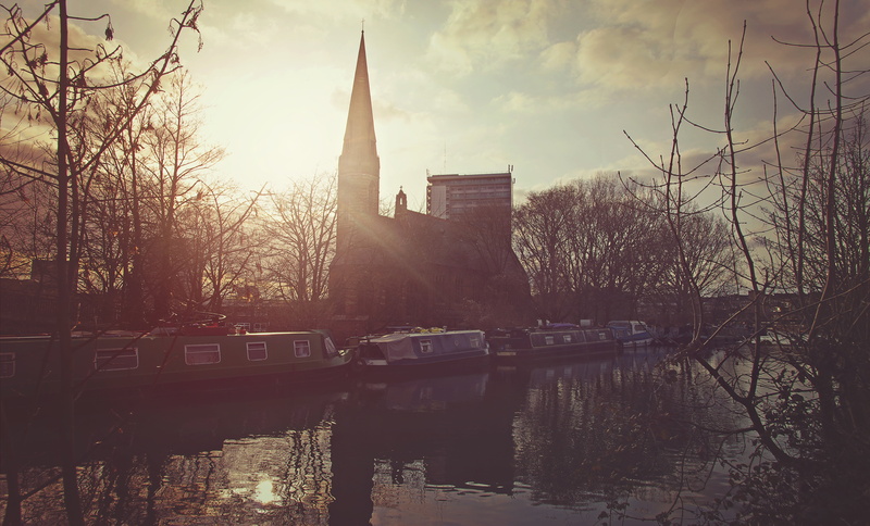 sky, little venice, historical, historic, tree, tower, silhouette, architecture, clouds, nautical vessel, spire, spring, barge, canal, capital, urban, city