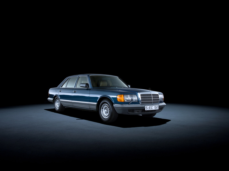 mercedes, sel, benz, blue, 4K, retro