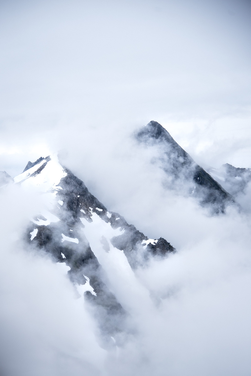 ridge, peak, high Up, cold - Temperature, scenics, cloudy, ice, season, winter, travel, european Alps, glacier, jackscorner, nebel, photograph, snow, photograhy