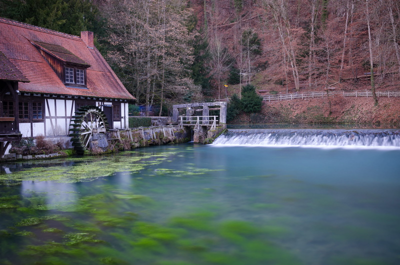river, waterfront, blaubeuren, spring, fuel and power generation, beauty in nature, housing, countryside, forest, house, building, day, germany, outdoors