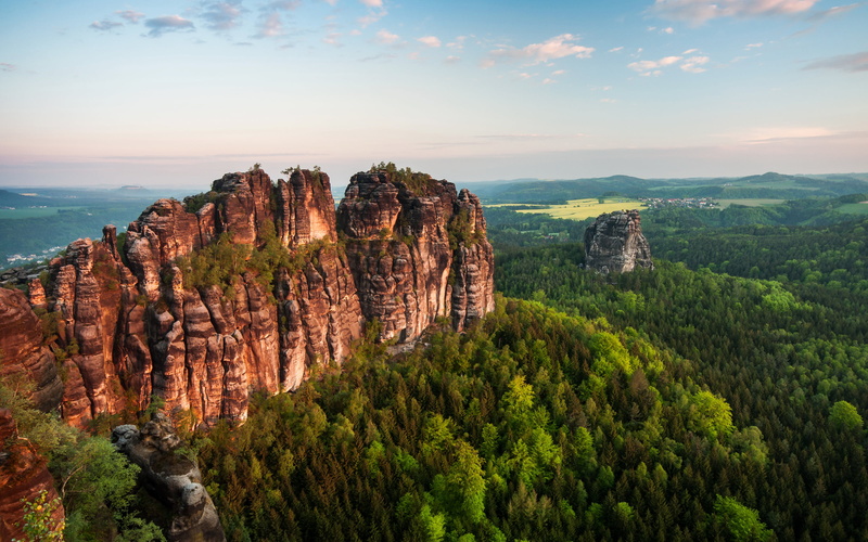formation, cloud - sky, pillars, beauty in nature, no people, mountain, mountains, travel destinations, non-urban scene, plant, hd, tranquil scene, elbe