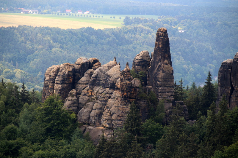 tranquil scene, scenics - nature, travel destinations, saxon switzerland, solid, religion, famous Place, plant, travel, elbe schrammsteine, day, landscape