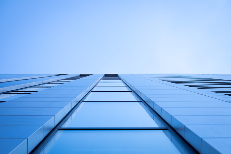 environment, blue sky, tall - high, no people, modern, view, steel, city, glass windows, upshot, worm, photography, office building exterior, built structure