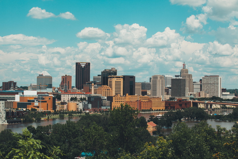 structure, outdoors, s, office building exterior, no people, city, nature, high angle view, cloud - sky, aerial, water, 5K, cityscape, sky, skyline, downtown