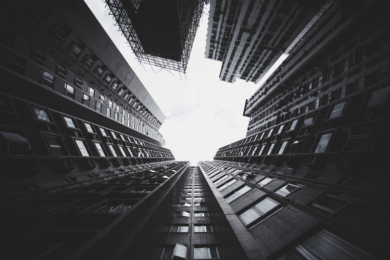 building exterior, apartment, photography, building, residential district, day, skyscraper, digital composite, outdoors, rise, city, office building exterior
