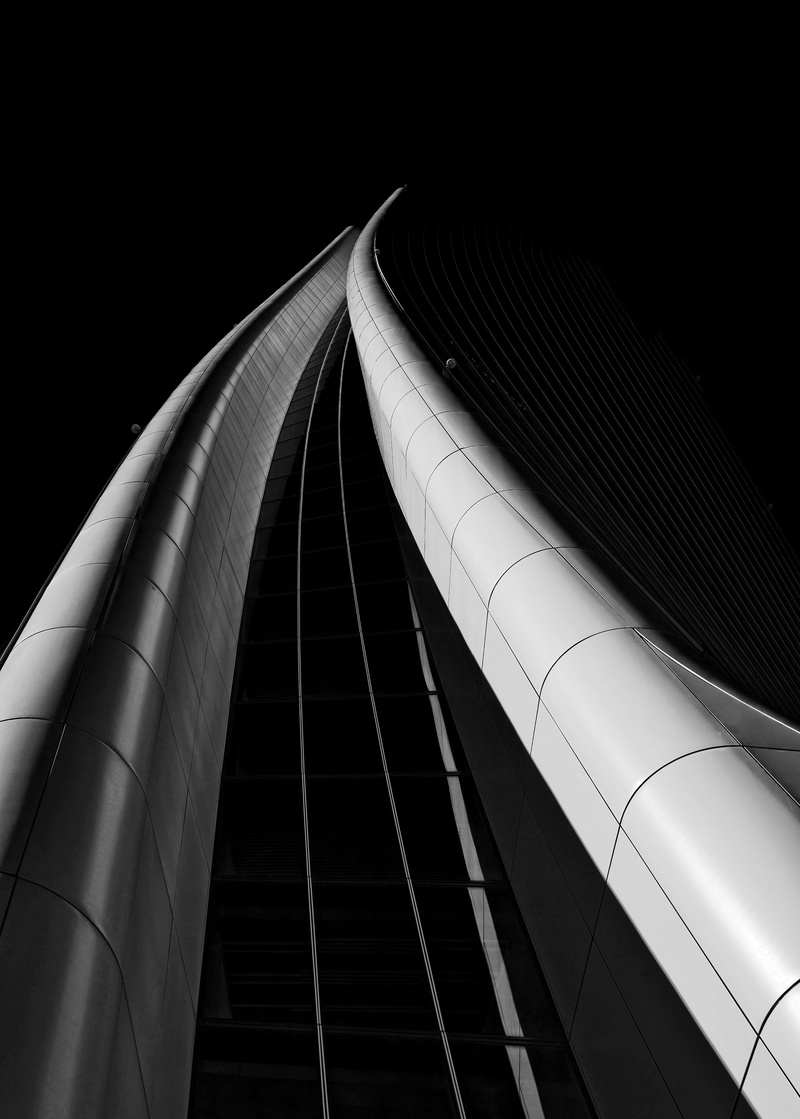 nature, illuminated, outdoors, photo, sky, worms, eyeview, built structure, futuristic, tall - high, no people, dark, building, transportation, low angle view