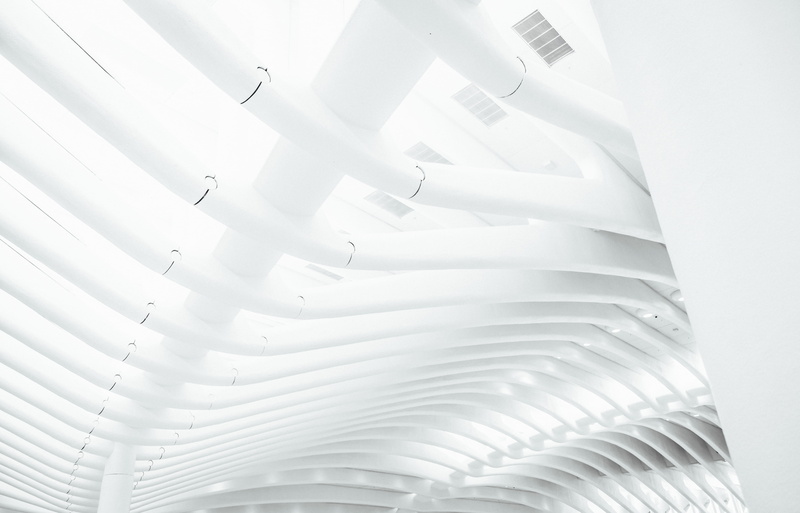 electricity, architecture, ceiling, lighting equipment, modern, backgrounds, technology, construction industry, white, indoors, stack, business, built structure