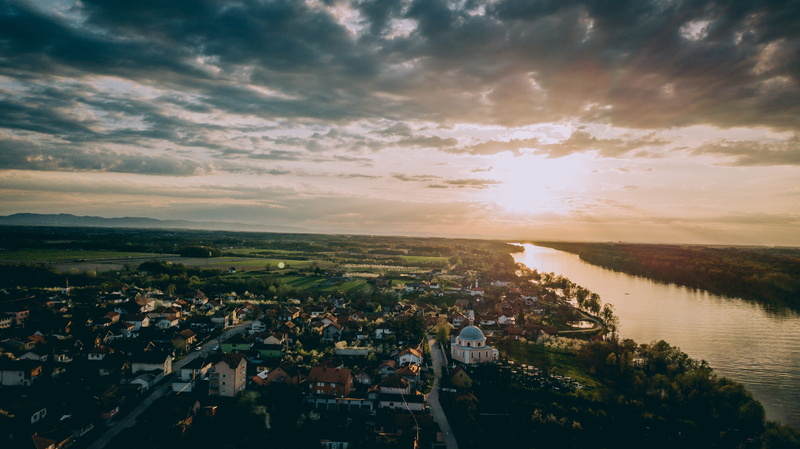 no people, scenics - nature, sun, urban, 4K, brcko, nature, architecture, metropolis, cityscape, cloud - sky, neighborhood, sky, dji, sunset, suburb, built structure