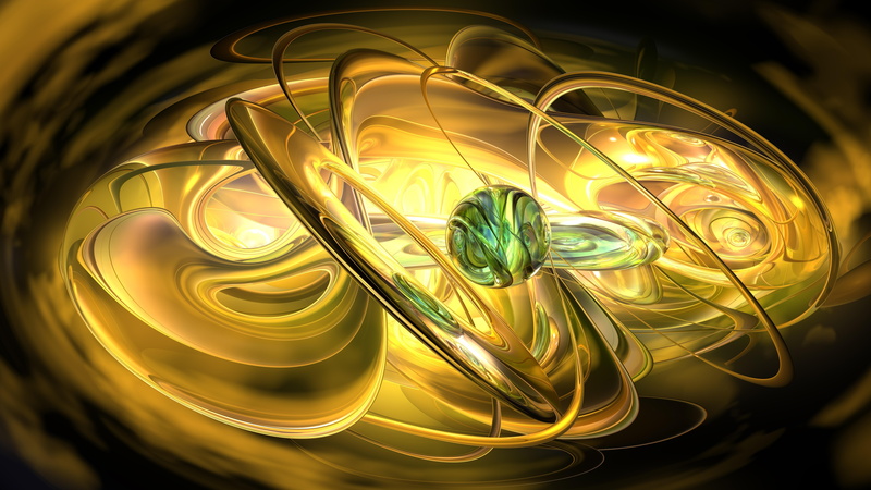 8k uhd, 8K, digital art, ball, sphere, emerald green, glowing, gold, 3d, fractal, abstract art, glow, shine