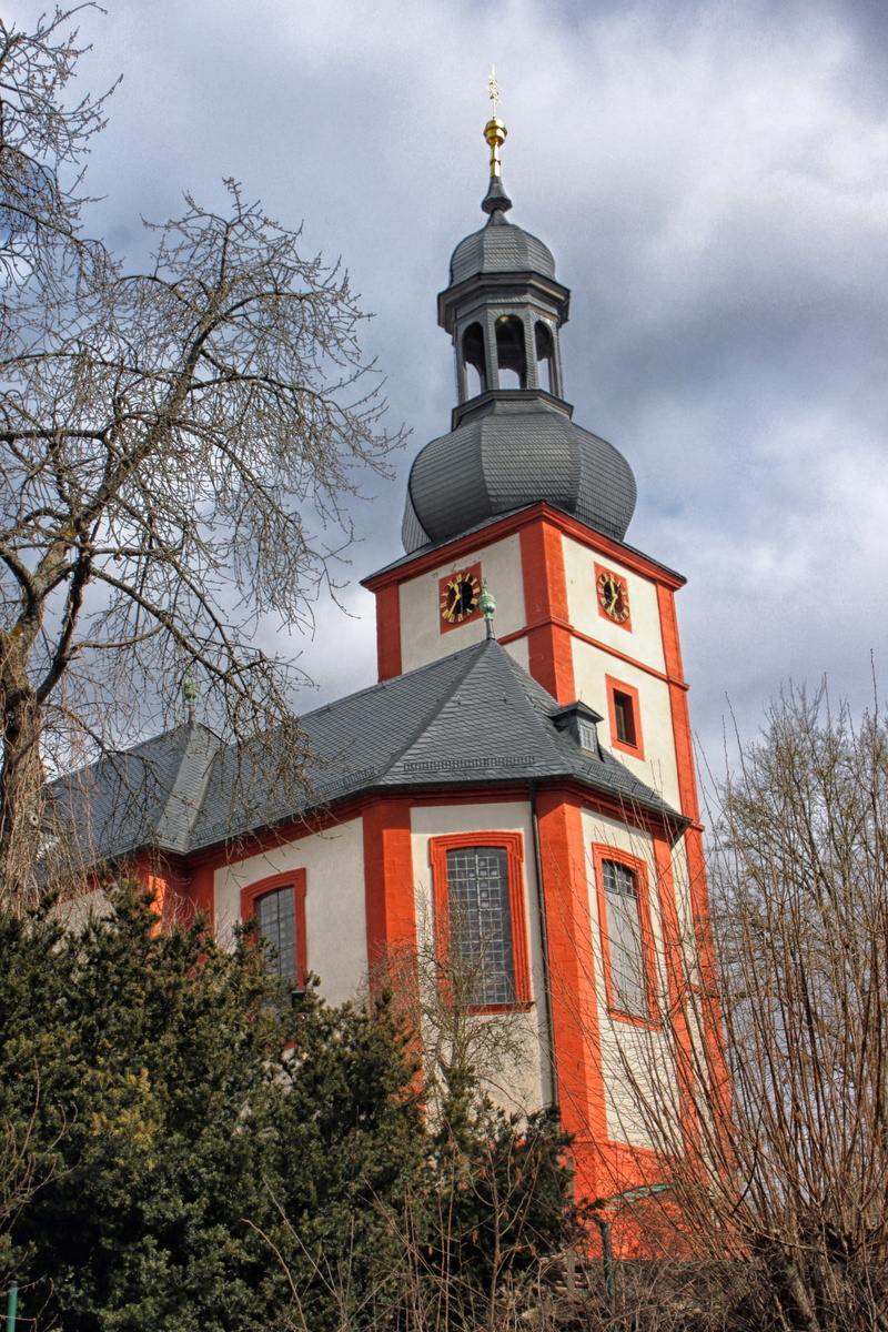 tree, Arnstein, belief, sky, cloud - sky, spire, building exterior, outdoors, place of worship, outside, Germany, building, history, no people, built structure