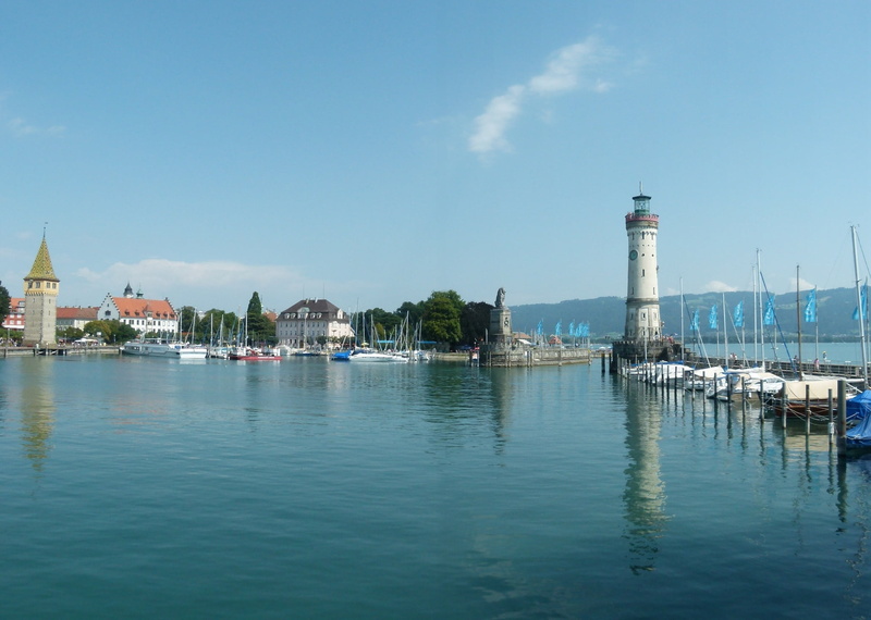 nautical vessel, transportation, lindau, nature, 1080P, tower, building exterior, ships, lighthouse, water, mode of transportation, no people, built structure