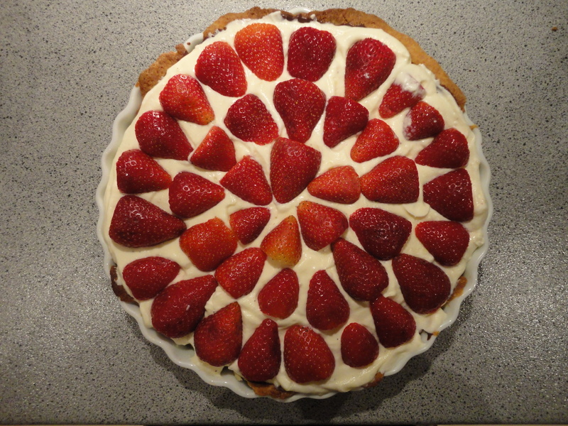 dessert, unhealthy eating, ready-to-eat, indulgence, food and drink, strawberry cake, tart - dessert, baked, strawberries, table, food, birds-eye-view