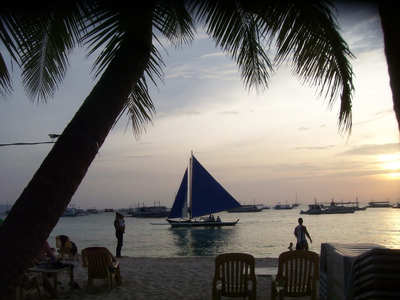 water, relaxation, Sunset, built structure, palm tree, tropical climate, transportation, 2K, nautical vessel, men, mode of transportation, scenics - nature