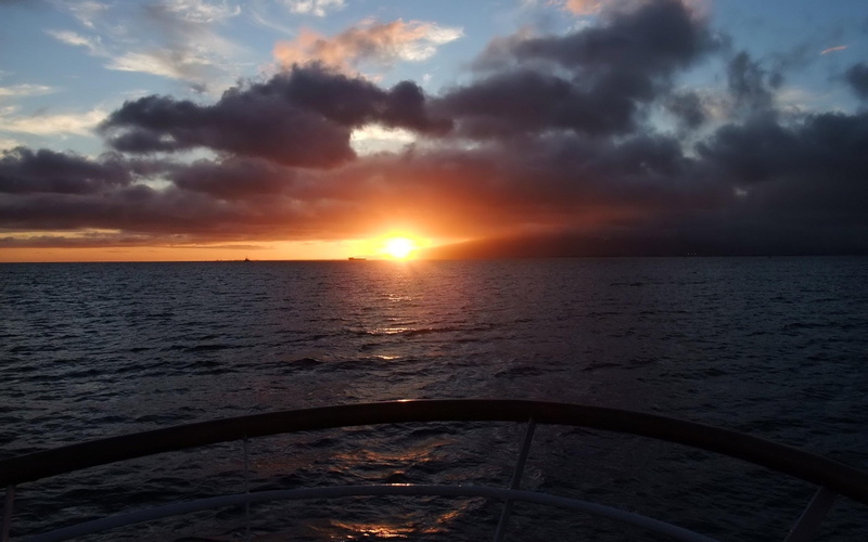 nature and landscapes, 2K, nature, hawaiian, water, dusk, ocean, sunset, hawaii, clouds